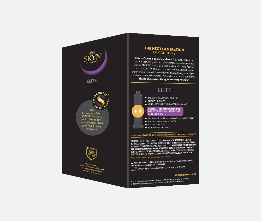 SKYN® Elite 80 pack of non latex condoms with BONUS 20 pack and FREE 80ml lube - Image 3