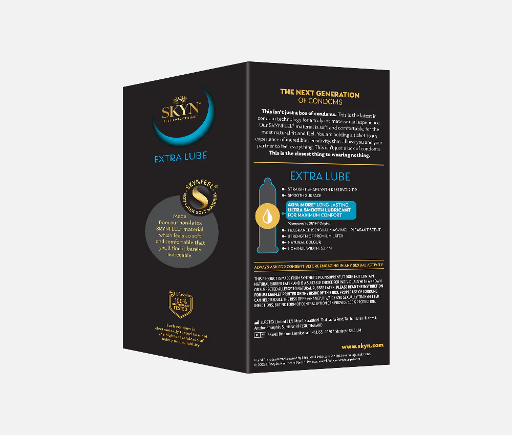 SKYN® Extra Lube 60 pack with FREE Orgasmic Gel for her - Image 3