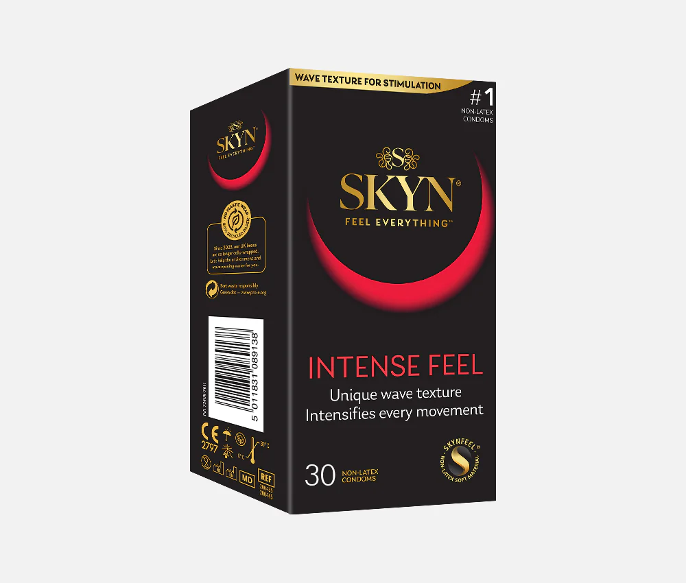 SKYN® Intense Feel Non Latex Condoms - 3 x 10 Pack of 30 + Free 5 Pack of 5 Senses Condoms - Image 5
