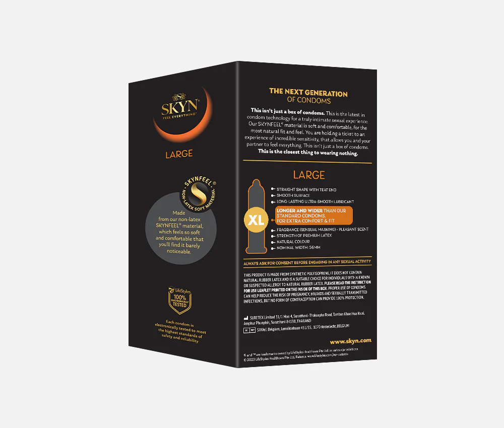 SKYN® LARGE 50 PACK NON LATEX CONDOMS WITH FREE 80ML LUBE - Image 3