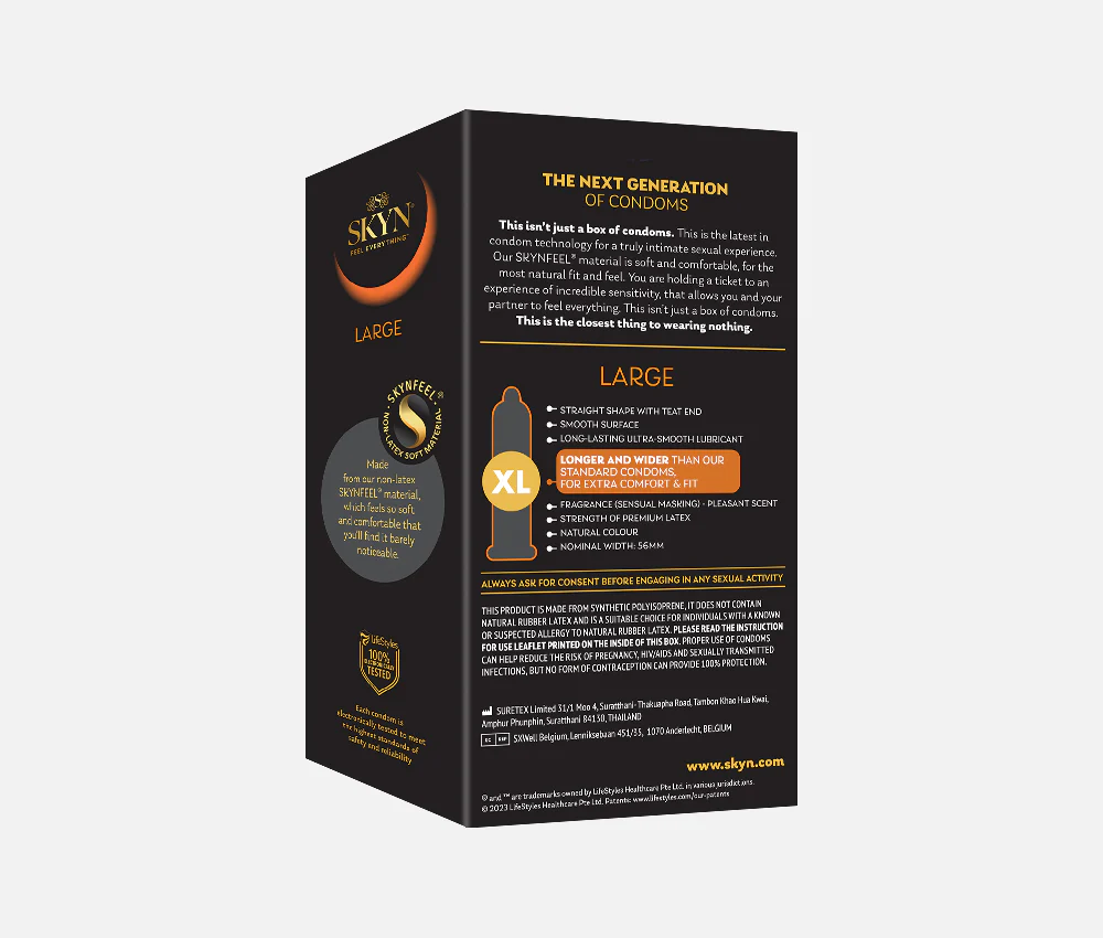 SKYN® Large Non Latex Condoms - 3 x 10 Pack of 30 + Free 10 Pack of Large Condoms - Image 3