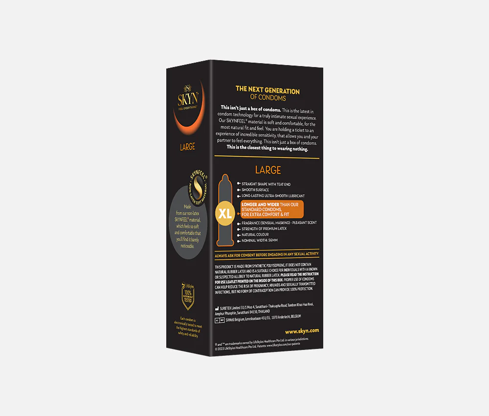 SKYN® Large Non Latex Condoms - 3 x 10 Pack of 30 + Free 10 Pack of Large Condoms - Image 5